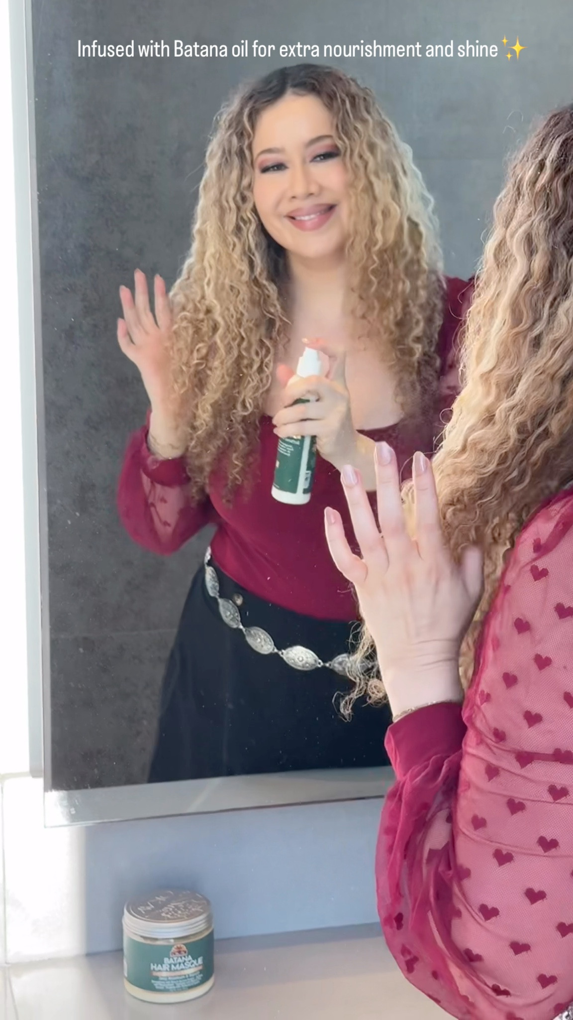 Obsessed with the OKAY® Batana Leave-In! It’s lightweight but soooo nourishing, perfect for keeping my hair soft, shiny, and manageable all day. No heaviness or build-up, just clean ingredients like batana oil doing their magic. A must-have for anyone looking to refresh and protect their hair between washes! #OKAYBatana #LeaveInLove #CleanHairCare #HealthyHairGoals @okaypurenaturals #ad 

#LTKselfcare #LTKBeauty #LTKgrwm