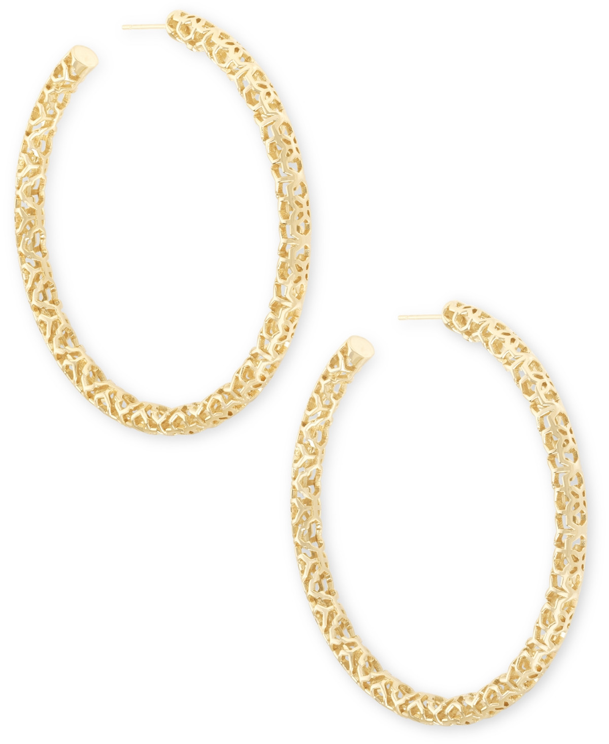 Kendra Scott Large Openwork Tubular Hoop Earrings, 2.5" - Gold | Macy's