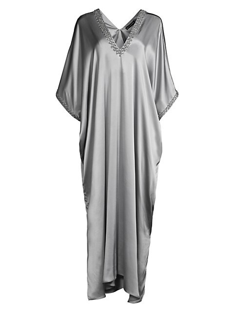 Embroidered Silk Cocoon Caftan | Saks Fifth Avenue