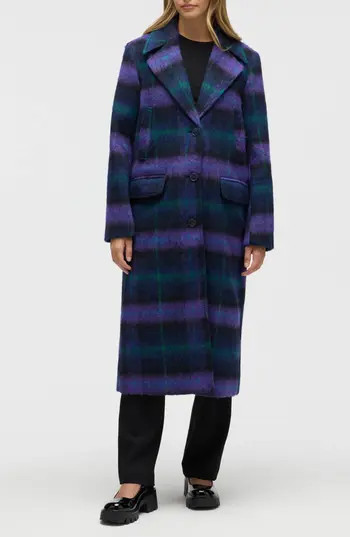NVLT Oversize Plaid Notch Lapel Coat in Purple at Nordstrom Rack, Size Small | Nordstrom Rack