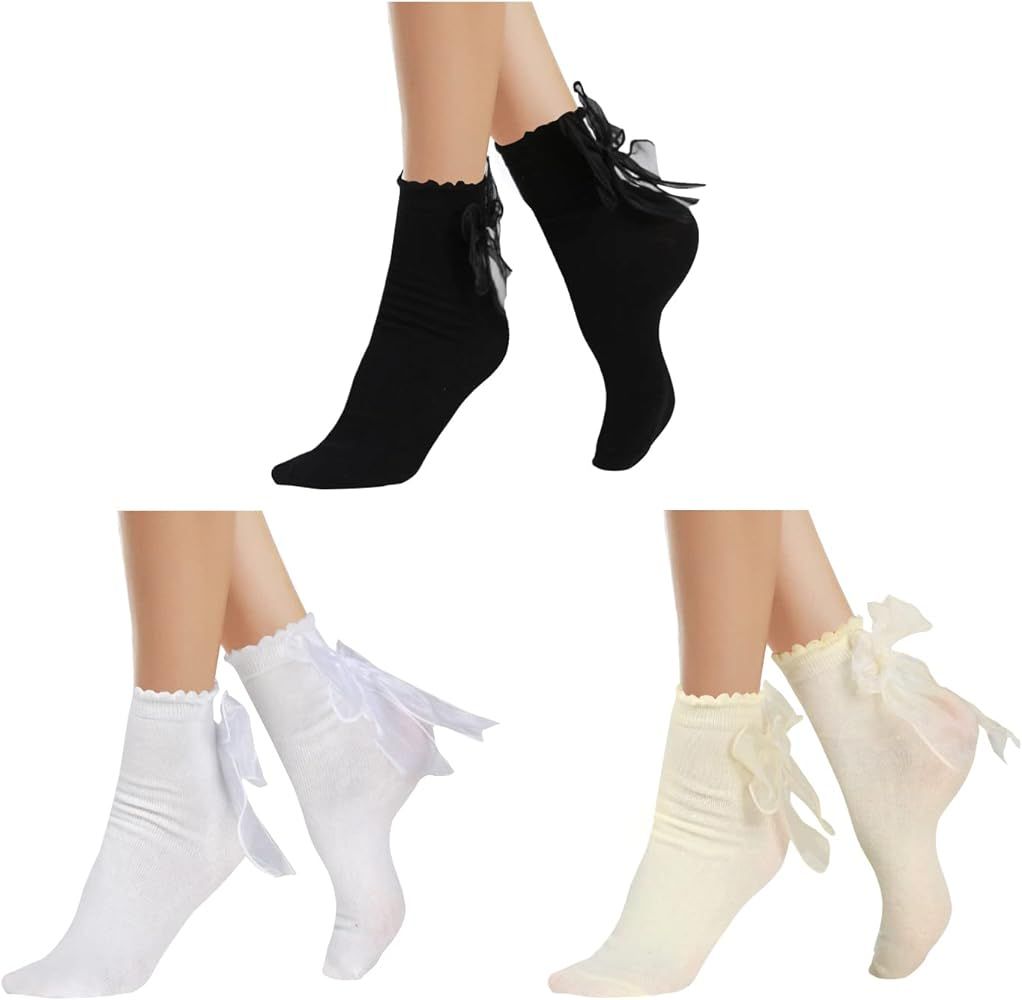 Benefeet Sox Womens Ruffle Socks Cute Cotton Crew Socks Frilly Slouch Dress Socks Lettuce Trim Tu... | Amazon (US)