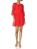 Jack by BB Dakota Junior's Lauper Floral Eyelet Fit and Flare Dress, Poppy red, 2 | Amazon (US)