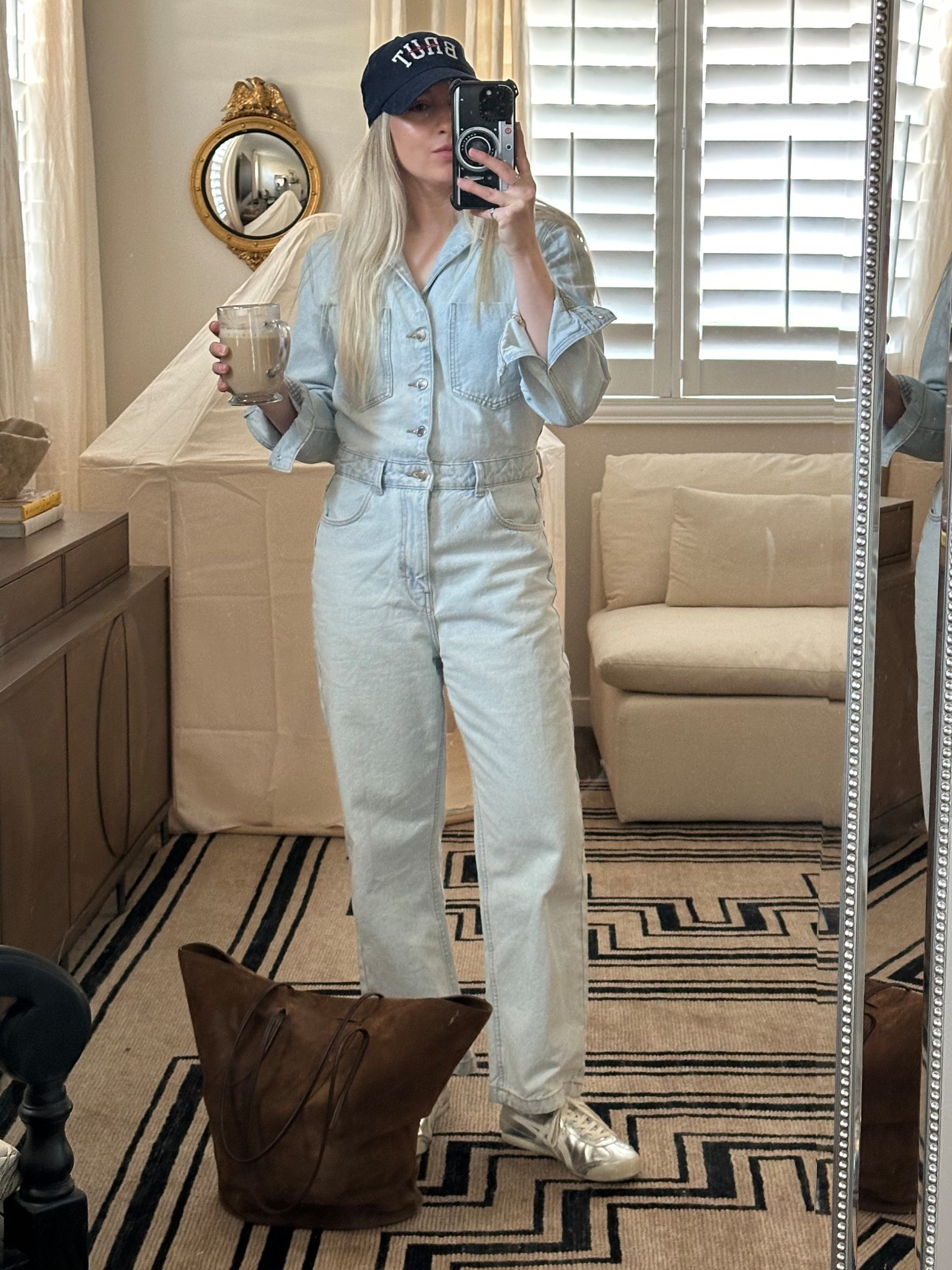 Today’s fit. Denim jumpsuit, Brut Archives baseball cap, onitsuka tiger Mexico 66 in silver and little Liffner suede tulip bag

#LTKSummerEdit