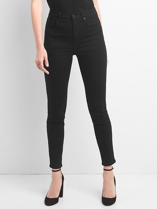 Gap Womens High Rise True Skinny Jeans In Everblack (Black) Clean Black Size 24 | Gap US