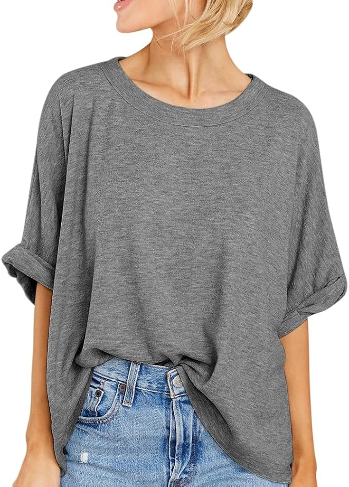 Women Oversized T-Shirt Summer Casual Short Sleeve Loose Tee Tops | Amazon (US)