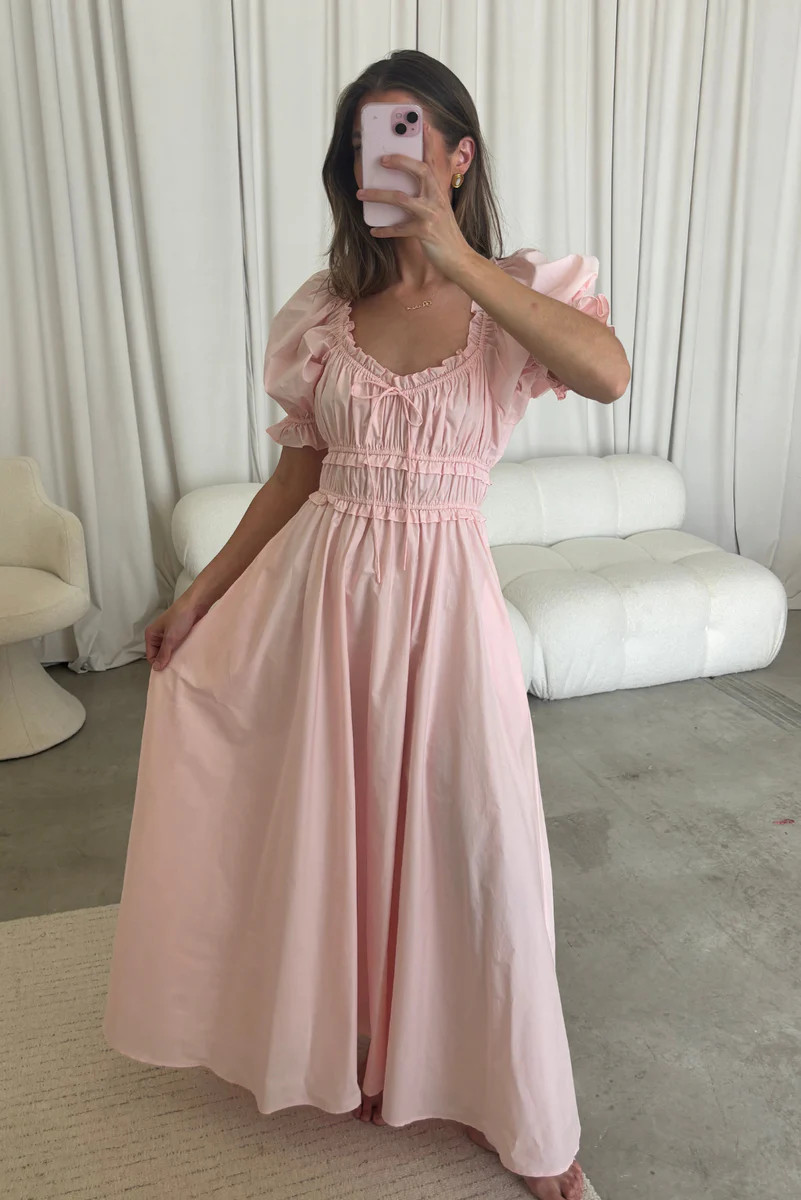 Sydnee Cotton Maxi Dress in Pale Pink - Bump Friendly *8/4 PRE-ORDER* | Worth Collective