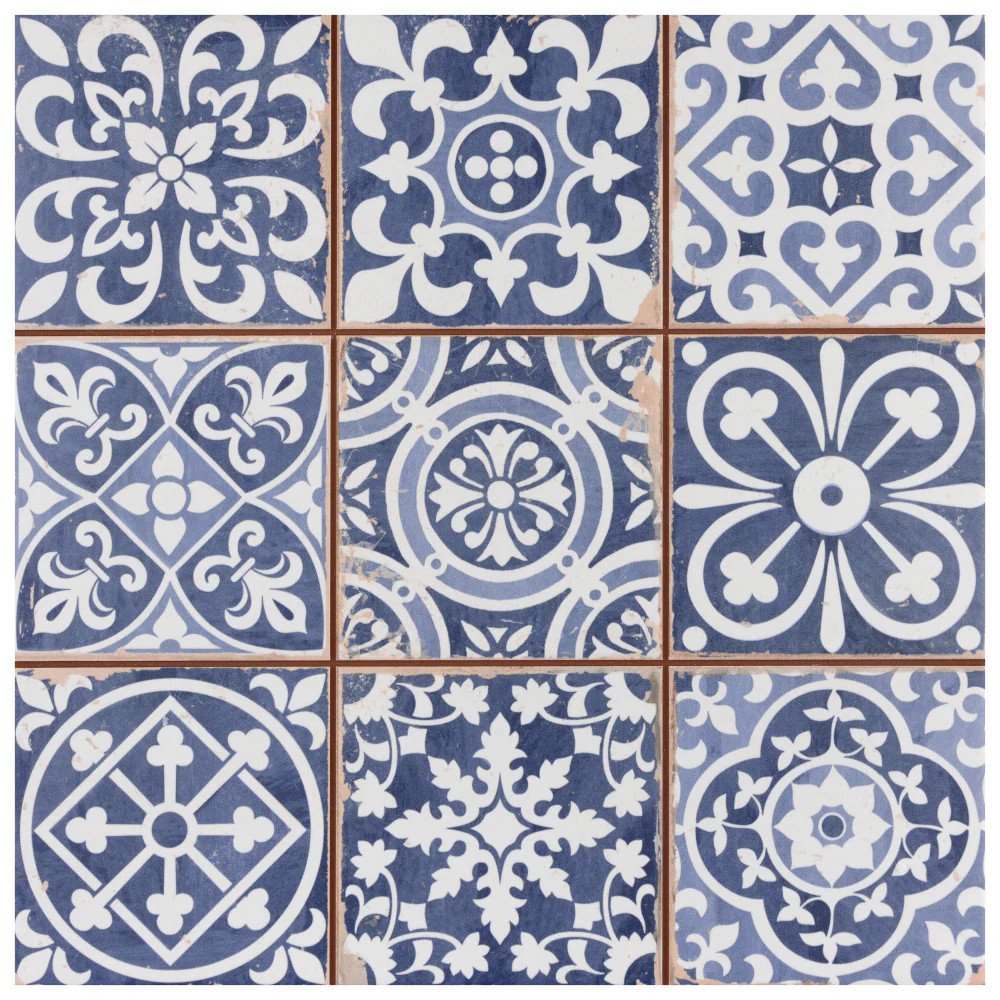 Affinity Tile Sample - Faenza Azul 4-in x 13-in Matte Ceramic Patterned Floor and Wall Tile one_size | S1FPEFAEA | Lowe's