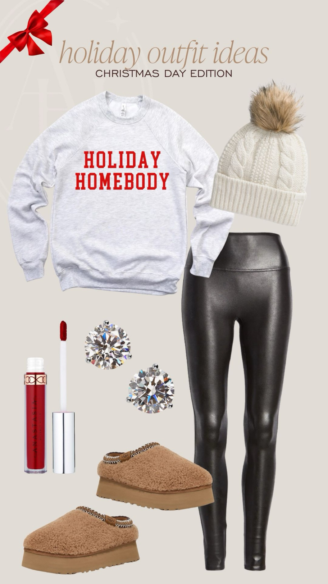 Holiday outfit idea. This oversized sweatshirt and faux leather leggings are perfect for Christmas Day. 

#LTKSeasonal #LTKHoliday #LTKStyleTip