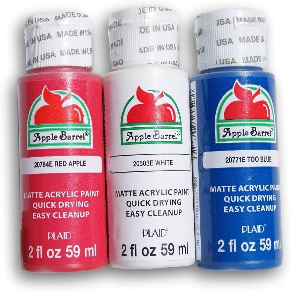 Apple Barrel Red, White, and Blue Patriotic Acrylic Paint Bundle (2 Ounces Each) | Amazon (US)