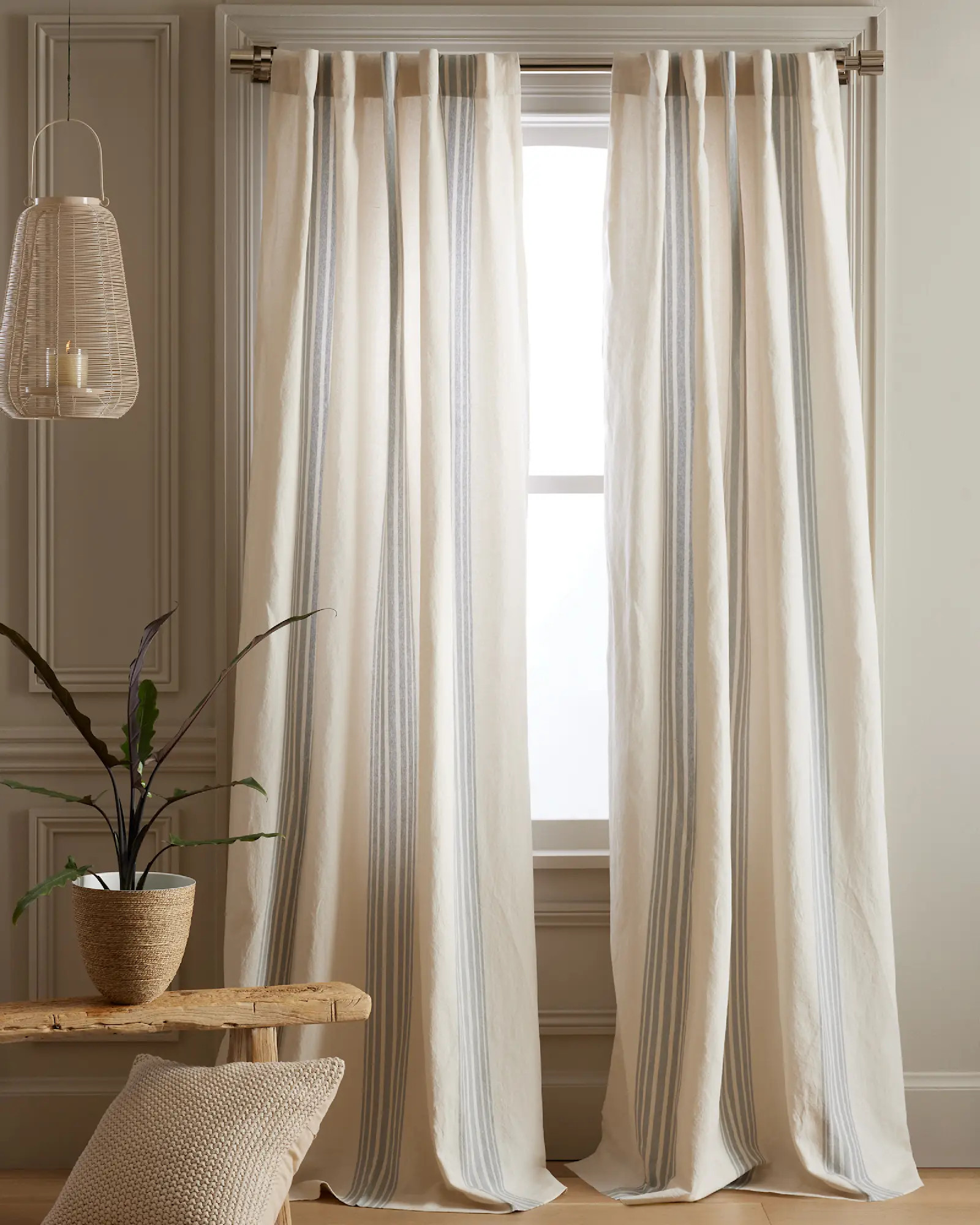 Coastal Stripe Linen/Cotton Curtain | Quince