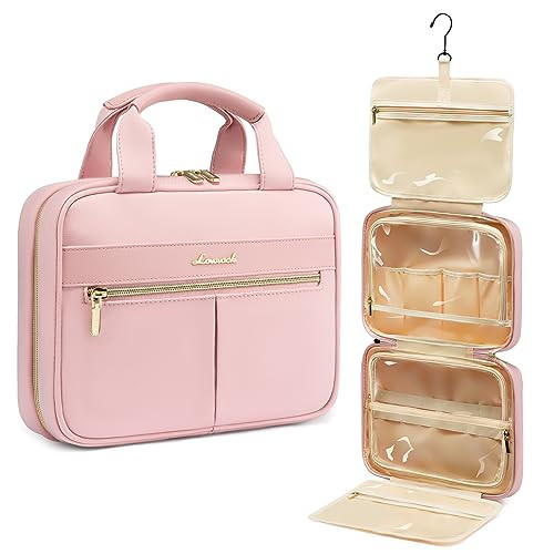 LOVEVOOK Toiletry Bag for Women, Water-resistant Travel Makeup Bag with Hanging Hook, Traveling Essentials Cosmetic Bag Travel Organizer for Accessories, Shampoo, Toiletries | Amazon (US)