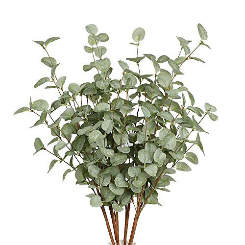 6 Pcs Artificial Greenery Stems Eucalyptus Leaf Spray in Green Greenery Stems Silk Plastic Plants Floral for Home Party Wedding Decoration | Amazon (CA)