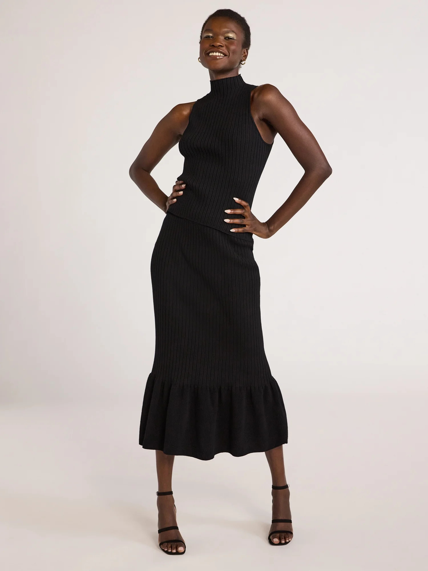 Scoop Women's Rib Knit Sweater and Skirt Set, 2-Piece, Midweight, Sizes XS-XXL - Walmart.com | Walmart (US)