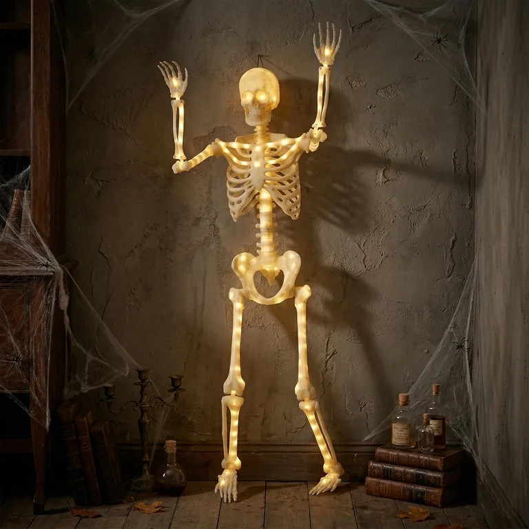 5-foot Poseable LED Illuminated Skeleton, Halloween Decoration, by Way to Celebrate | Walmart (US)