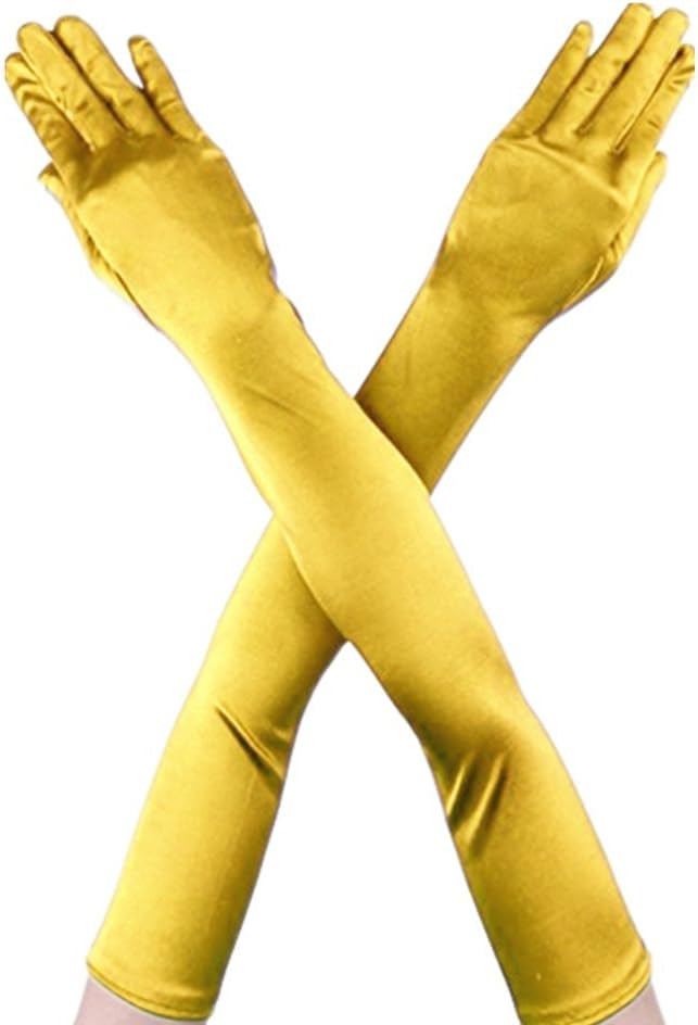 DreamHigh Womens 22 " Finger Mittens Over Elbow Long Black /White Evening Gloves | Amazon (US)