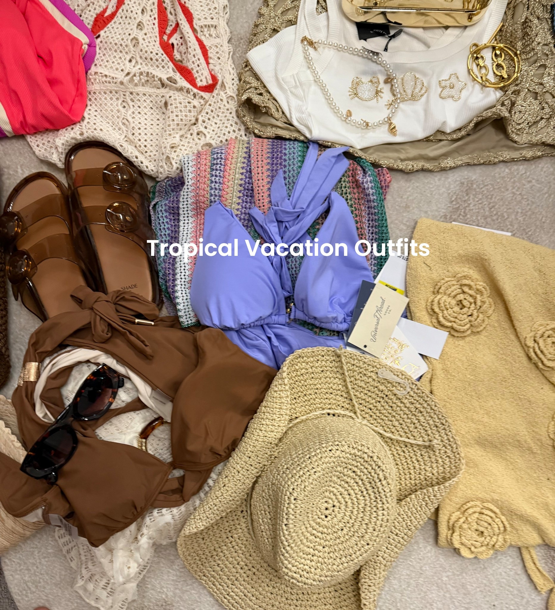 Tropical vacation outfits I bought for Mexico before we cancelled our flights due to the ice storm 🥹 #springbreak #vacationoutfits #resortstylr 

#LTKgrwm #LTKTravel #LTKootd