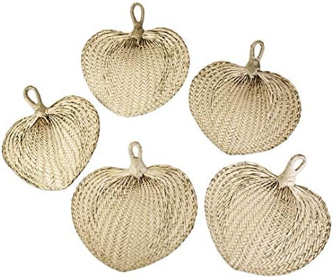 Koyal Wholesale Natural Raffia Hand Fans, 12-Pack Palm Leaf Hand Fans, Buri Fans, Handmade Raffia... | Amazon (US)