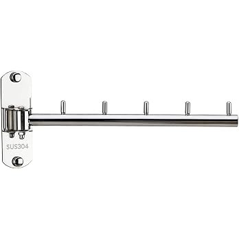 Folding Wall Mounted Clothes Hanger Rack with Swing Arm Stainless Steel Heavy Duty Coat Hook for ... | Amazon (US)