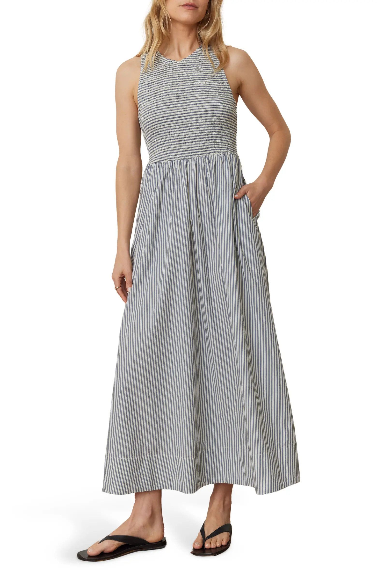 Darcy Sleeveless Smocked Midi Dress | Nordstrom
