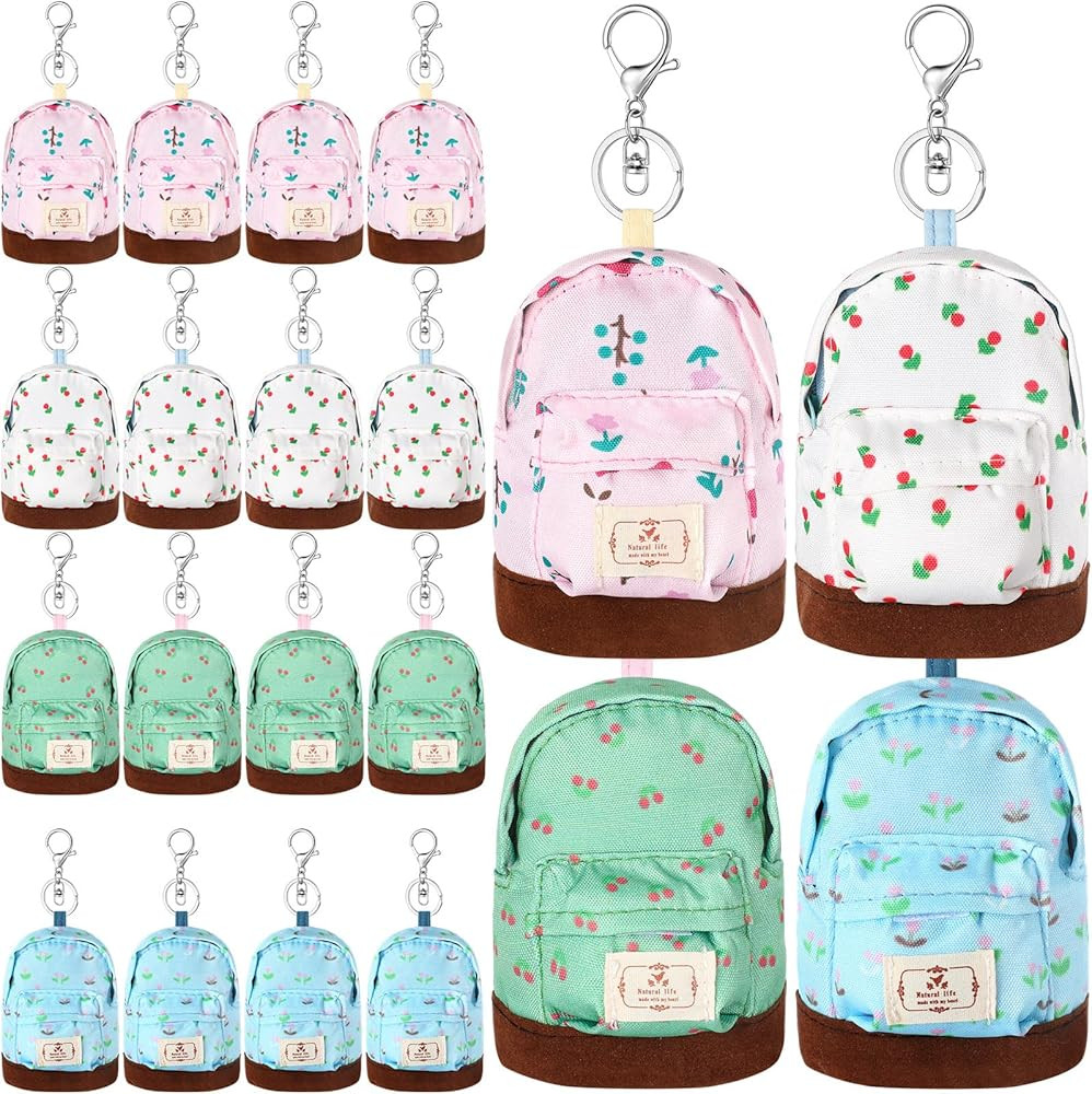 16 Pcs Mini Backpack Key Chain 4 Color, Coin Bag, Coin Purse, Small Wallets, Suitable to Carry Sm... | Amazon (US)