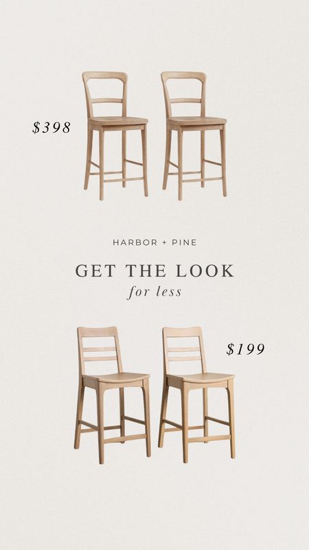 Get the look for less: Wooden counter stools 

#LTKstyletip #LTKfindsunder100 #LTKhome