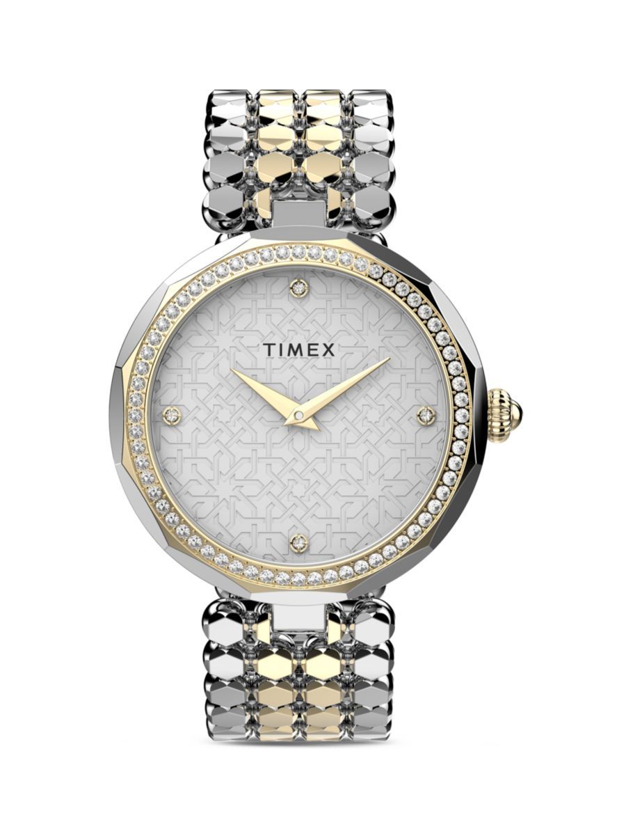 Timex Asheville Silvertone &amp; Goldtone Bracelet Watch | Saks Fifth Avenue