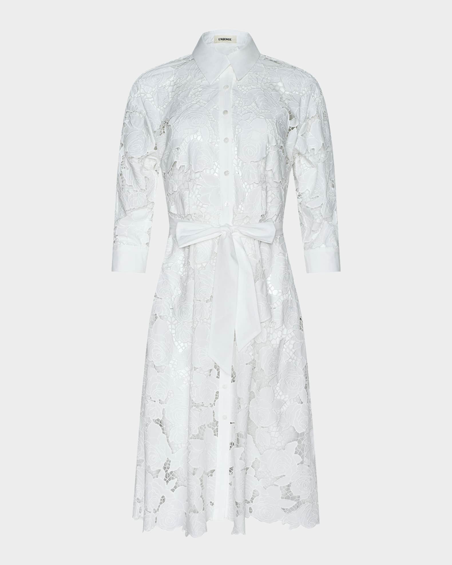 May Eyelet Lace Midi Shirtdress | Neiman Marcus