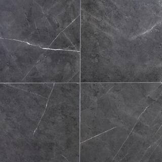 Ivy Hill Tile Marmo Dark Gray 23.62 in. x 23.62 in. Polished Marble Look Porcelain Floor and Wall Tile (15.49 sq. ft./Case) | The Home Depot
