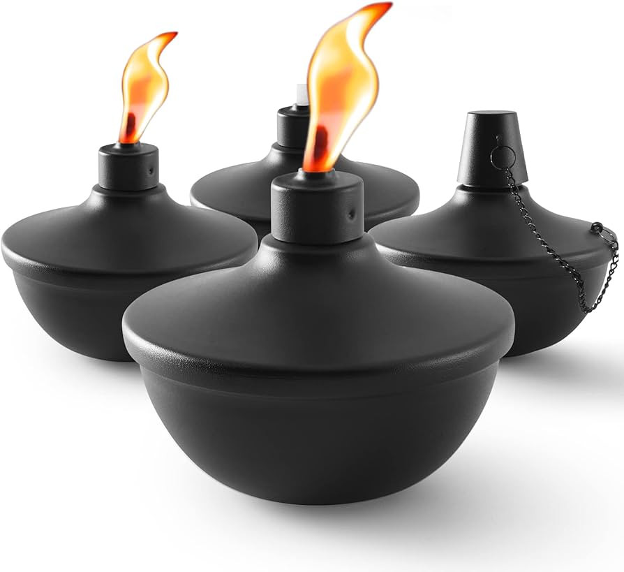 4 Pack Metal Table Top Torches, 22oz Citronella Torches for Outside, Refillable Flame Light Torch... | Amazon (US)