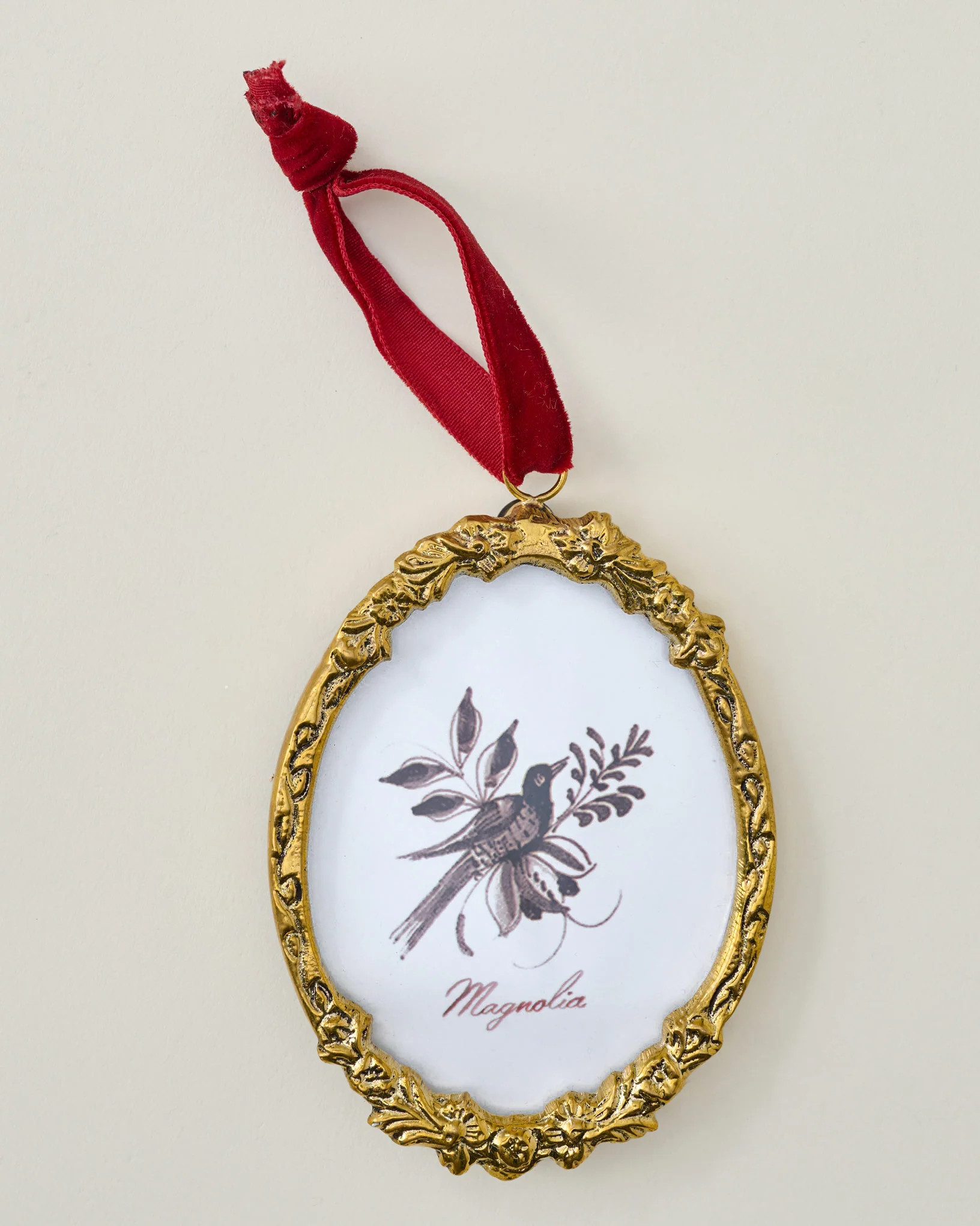 Solid Brass Floral Photo Frame Ornament | Magnolia