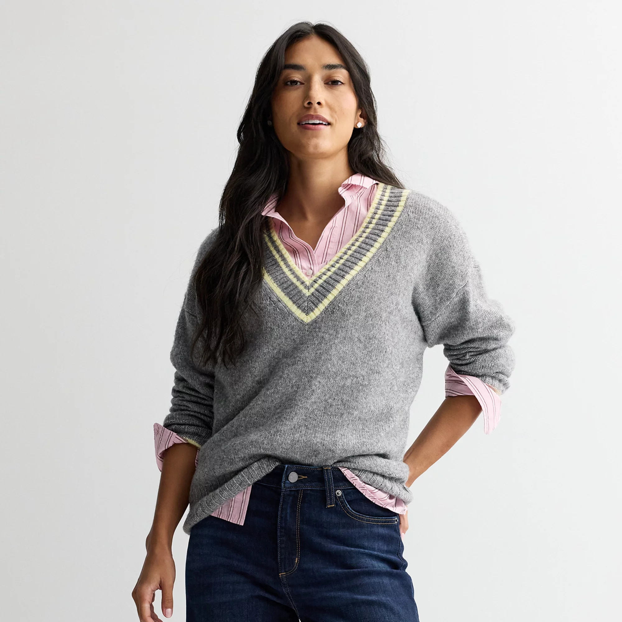 Women's Sonoma Goods For Life® Oversized V-Neck Sweater | Kohl's