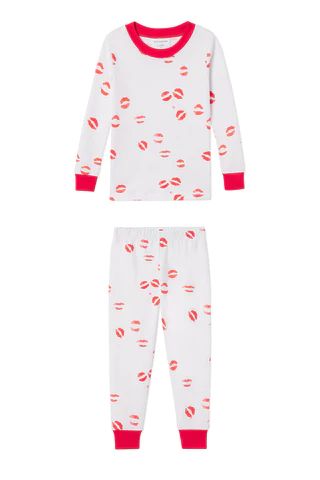 Kids Long-Long Set in Kisses | LAKE Pajamas
