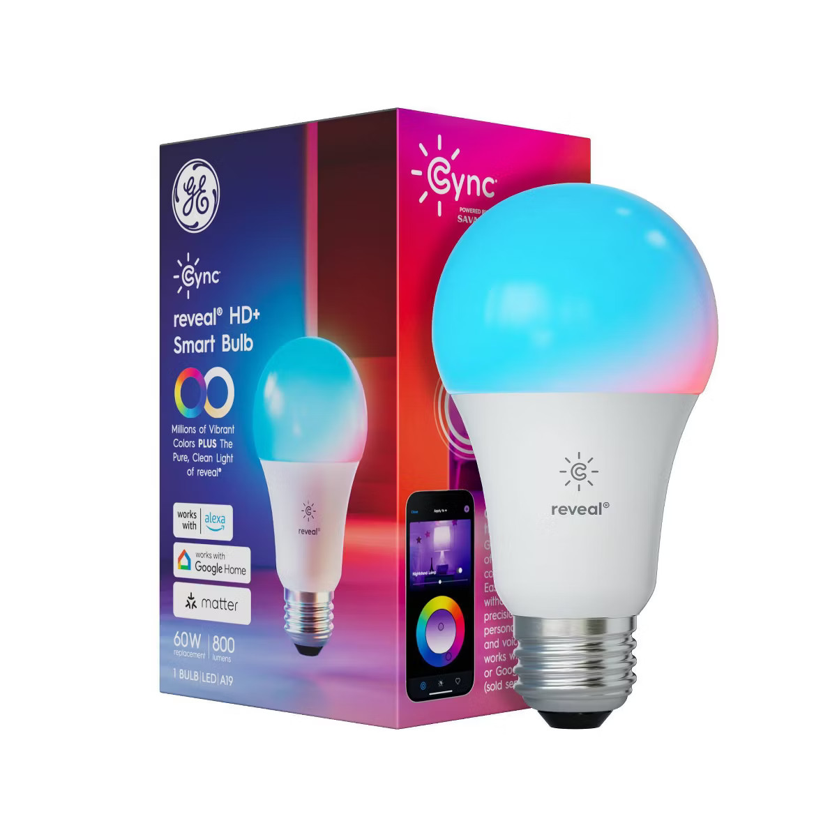 GE CYNC Reveal Smart A21 LED Light Bulbs Full Color | Target