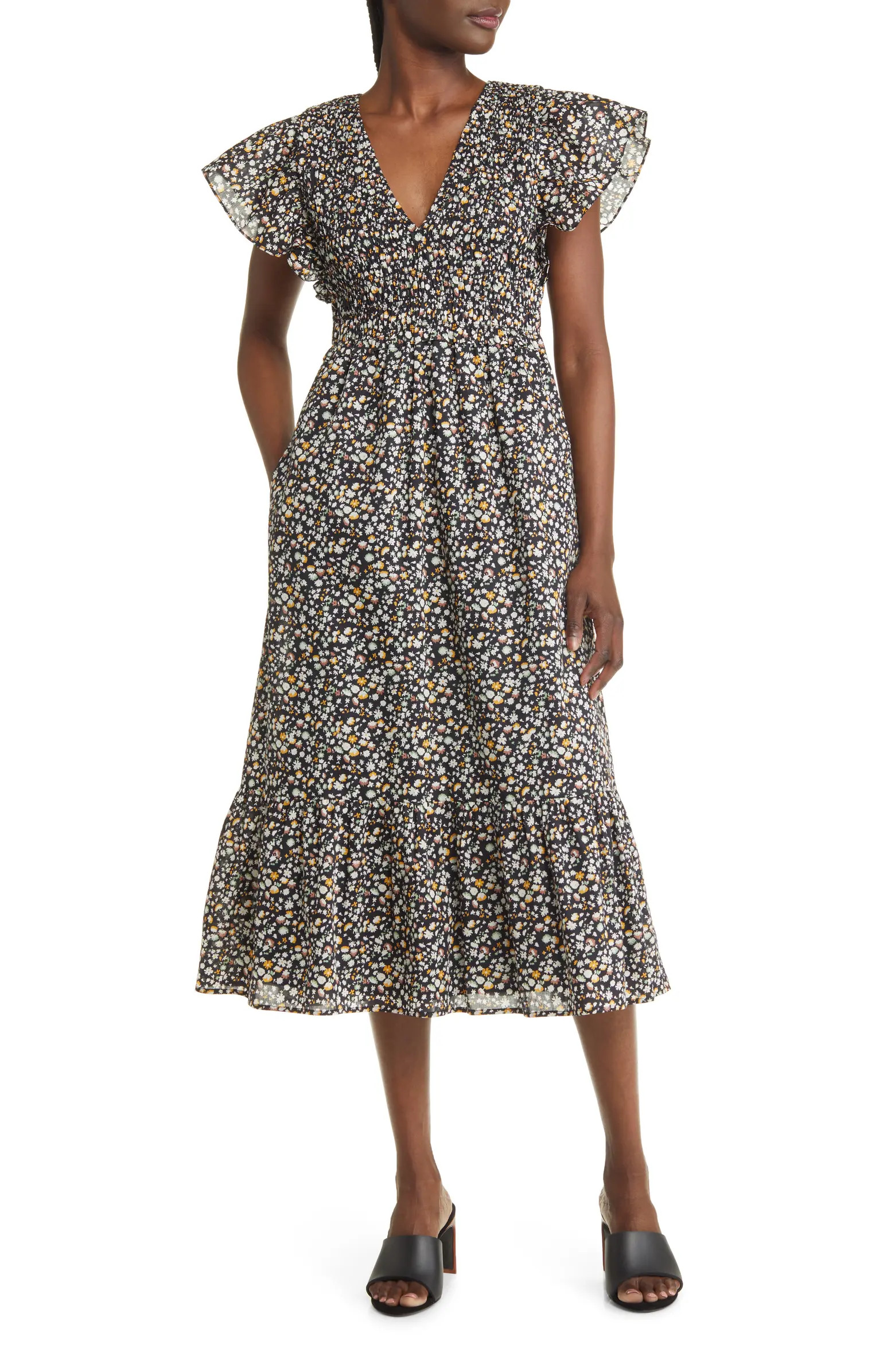 Clementine Floral Smocked Cotton Dress | Nordstrom