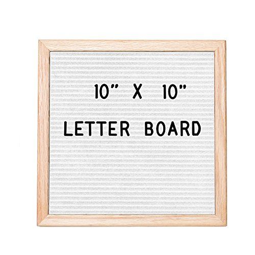 White Felt Letter Board with 308 Letters, Numbers & Symbols - 10x10 Inch Changeable Wooden Message B | Amazon (US)