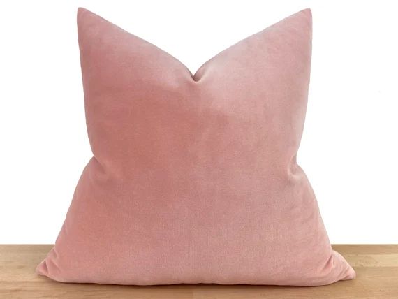Blush Pillow Cover Pink Euro Sham Cover Cotton Velvet Soft | Etsy | Etsy (US)