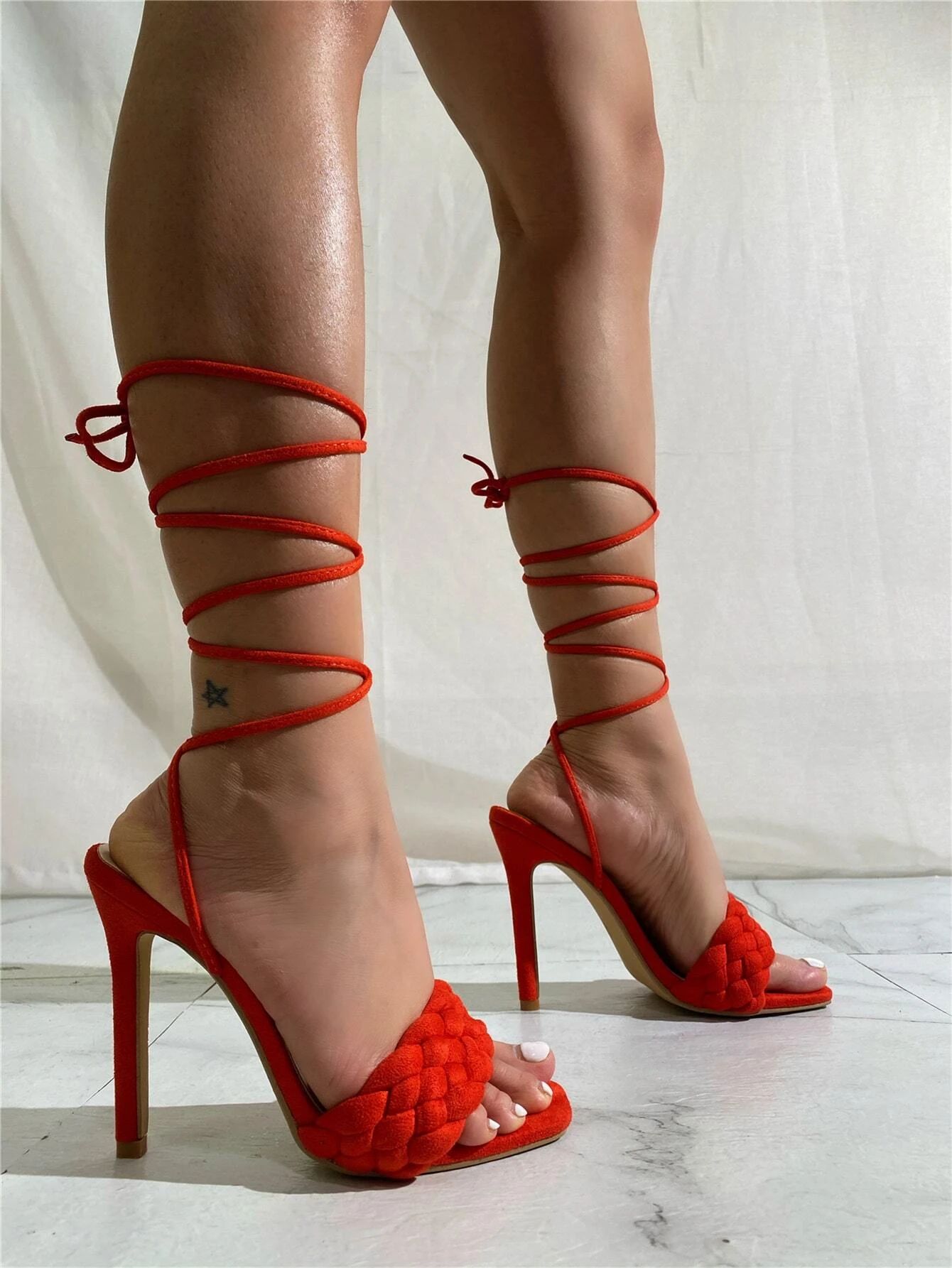 Braided Design Tie Leg Strappy Sandals | SHEIN