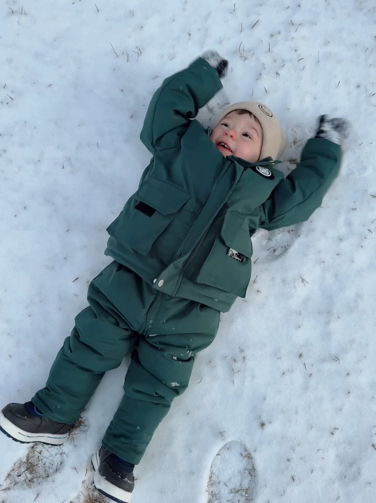 Snow day!! This toddler snowsuit is so easy to get on and off which is a huge win! We ordered 2-3T for my son that is wearing 2Ts. It’s a little big but leaves room for layers underneath! 

#LTKWatchNow #LTKFamily #LTKSeasonal