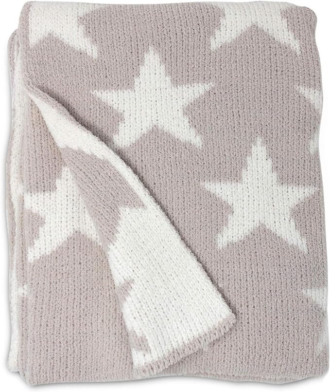 Living Textiles Grey Stars Chenille Soft Baby Blanket Reversible Premium Cozy Fabric for Best Com... | Amazon (US)