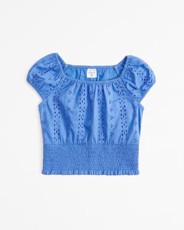 eyelet smocked waist set top | Abercrombie & Fitch (US)