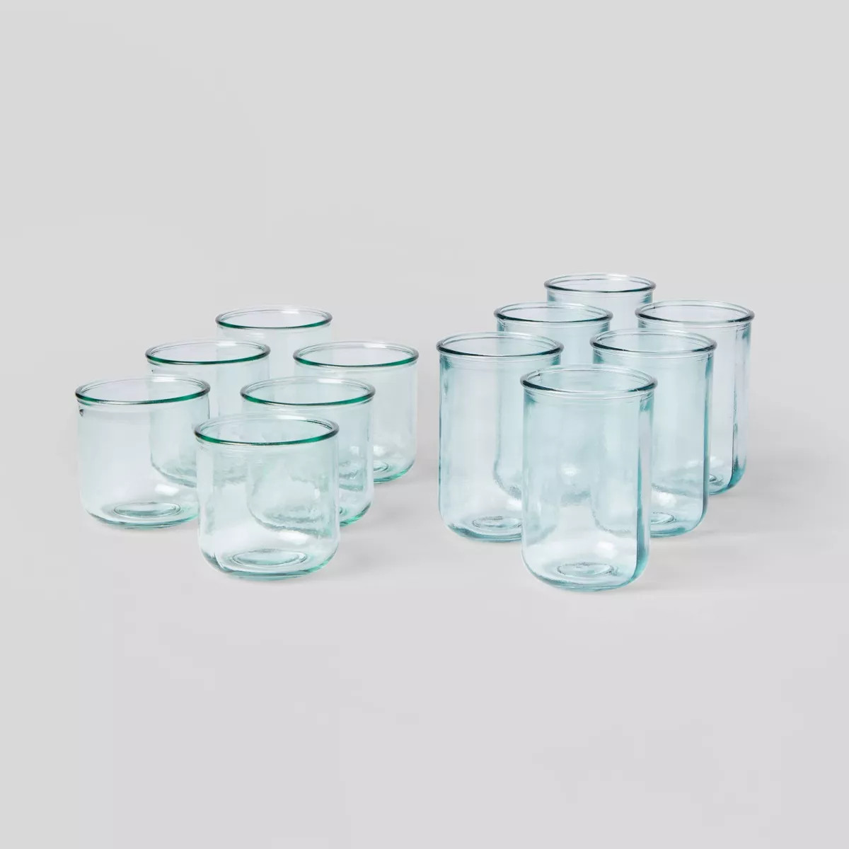 12pc Glass Potomac Double Old-Fashioned Assorted Tumbler Set - Threshold™: Recycled Glassware S... | Target
