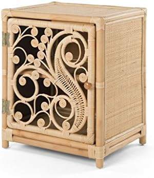 KOUBOO Rattan Peacock Nightstand with one Door Opening Right, Natural Color, Medium | Amazon (US)