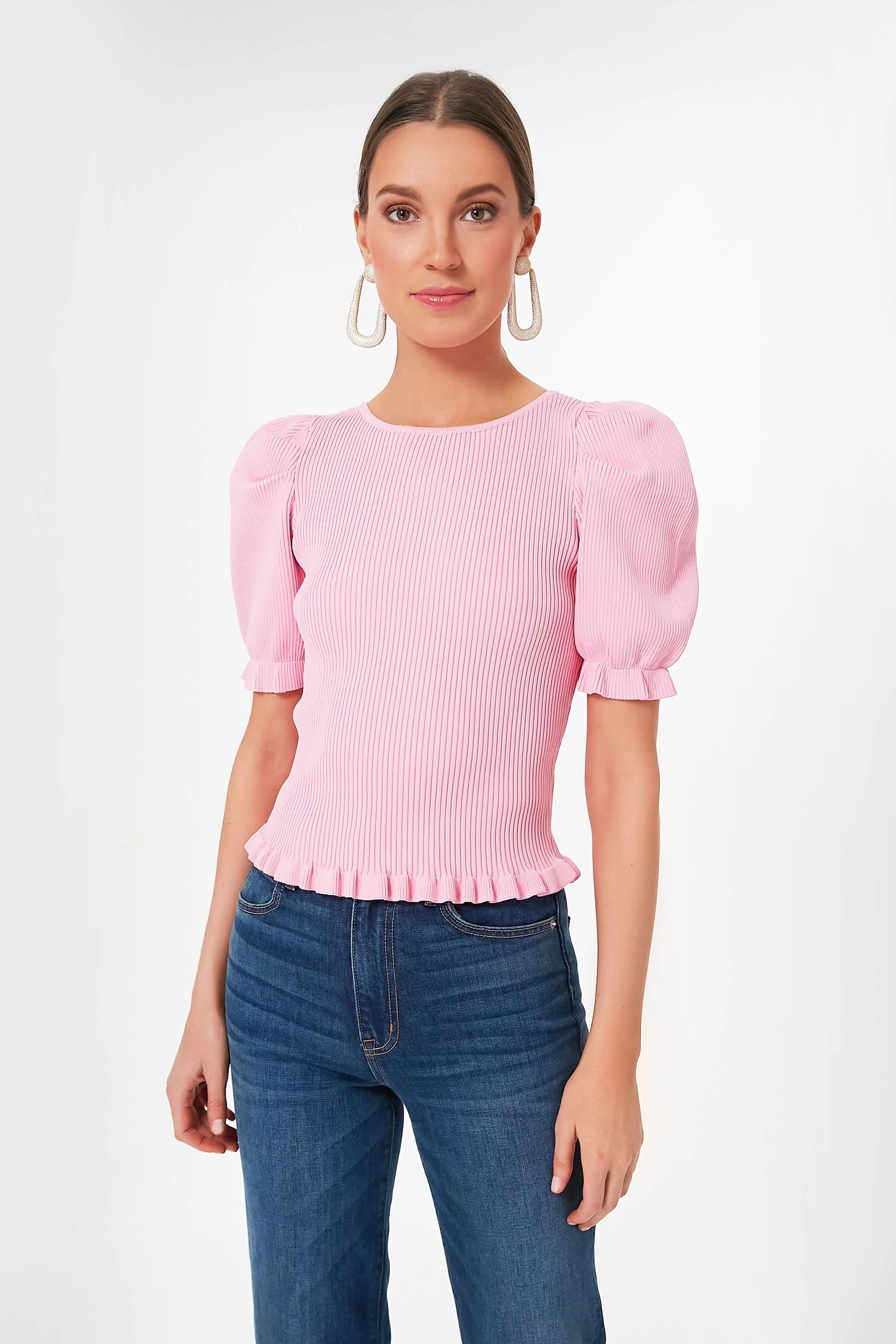 Pink Short Sleeve Lawrence Sweater | Tuckernuck (US)