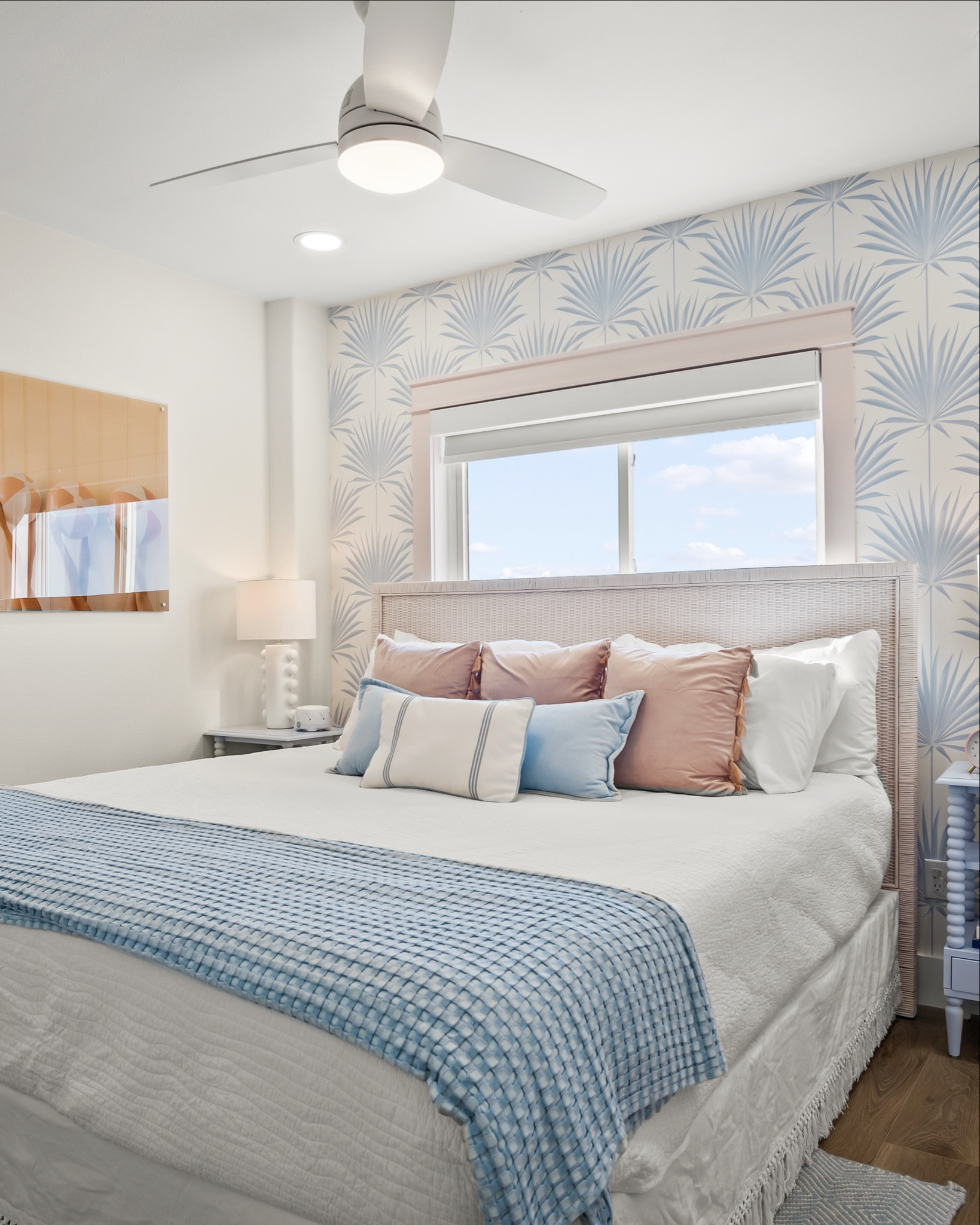 Dreaming of ocean breezes.  This cozy coastal bedroom from one of our latest projects is all about soft hues, natural textures, and effortless seaside charm. The mix of white, blue, and rattan creates the perfect serene retreat.  #CoastalBedroom #BeachHouseStyle #CoastalDecor #SereneSpaces #HomeDecorInspo #OceanVibes #NaturalTextures #LTKHome #LTKCoastal #BedroomGoals #RelaxedLiving #CoastalInterior #RattanDecor #ShopTheLook



#LTKSaleAlert #LTKHome