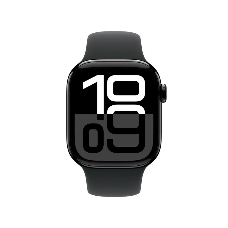 Apple Watch Series 10 GPS 42mm Jet Black Aluminum Case with Black Sport Band - S/M | Walmart (US)