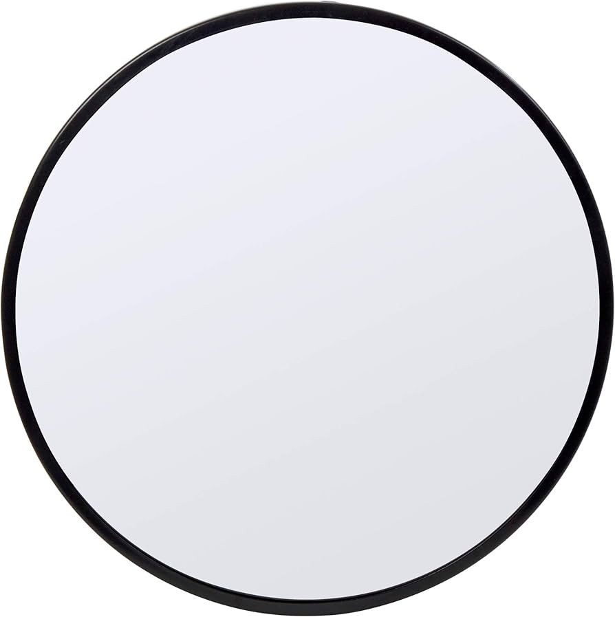 Truu Design Beautiful Classic Living Room and Bedroom Round Wall Mirror, 20 x 20 inches, Black | Amazon (US)