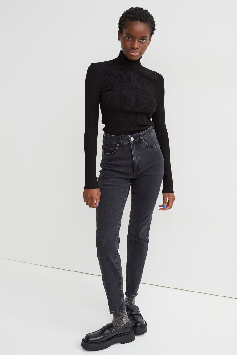 Skinny High Jeans - Dark grey - Ladies | H&M GB | H&M (UK, MY, IN, SG, PH, TW, HK)