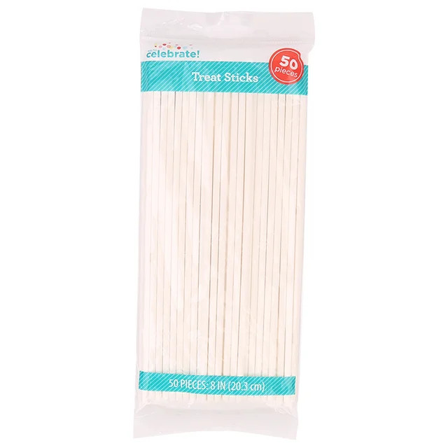Way to Celebrate 8in Treat Stick, White, Paper, 50 Count | Walmart (US)