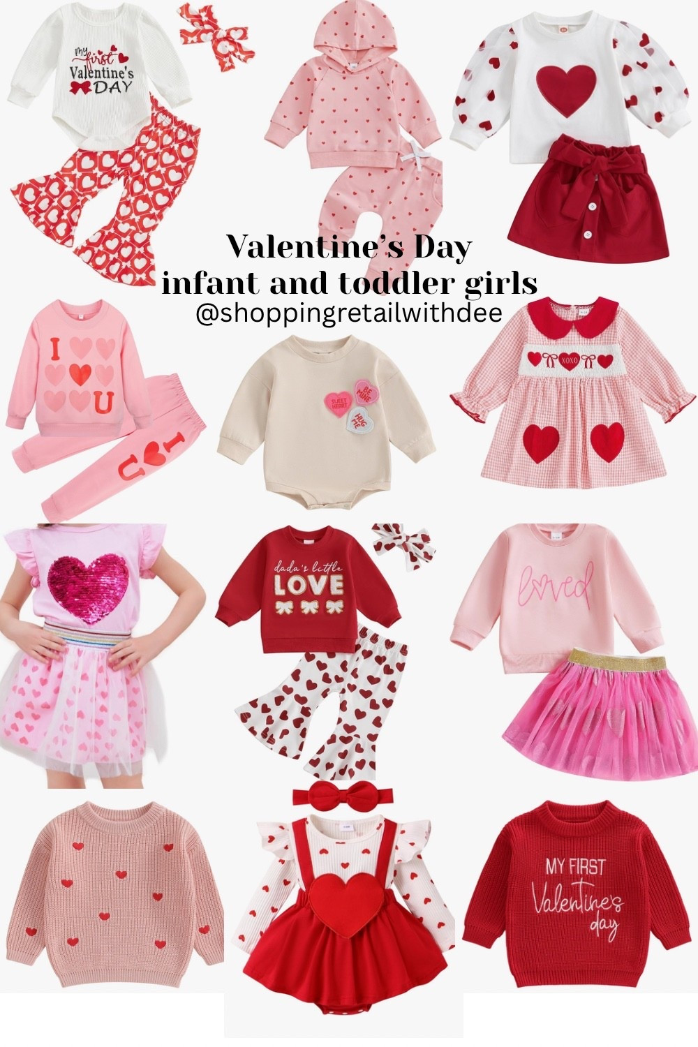 Valentine’s Day outfits for your little loves, perfect for photos & play dates. Mini hearts, maximum cuteness! 💕
#ValentinesDayOutfits #ToddlerGirlsFashion #InfantGirlsStyle #GirlsOOTD #CuteKidsClothes #LittleFashionista #HeartPrintOutfits #ValentinesDayWardrobe #BabyGirlStyle

#LTKFindsUnder50 #LTKKids #LTKBaby
