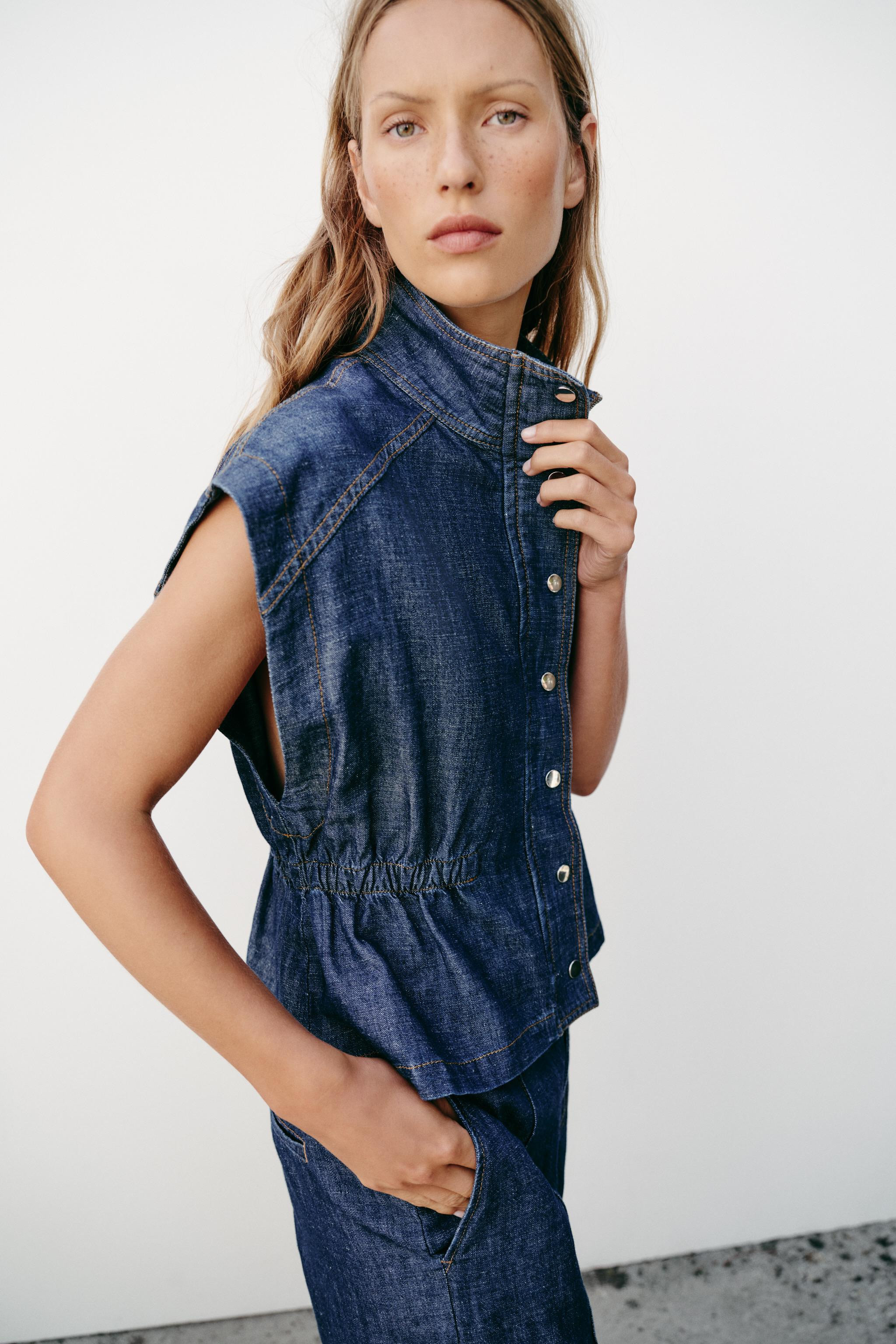 LINEN VEST WITH ELASTIC WAIST | Zara US